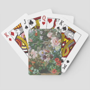 Ouderwetse mooie kleurrijke bloemen bloemschilderi pokerkaarten