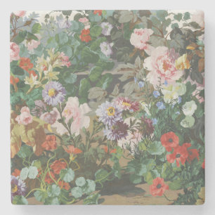 Ouderwetse mooie kleurrijke bloemen bloemschilderi stenen onderzetter