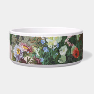 Ouderwetse mooie kleurrijke bloemen bloemschilderi voerbakje