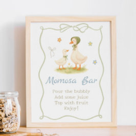 Ouderwetse Mother Goose Baby Shower Momosa Bar Pos Poster