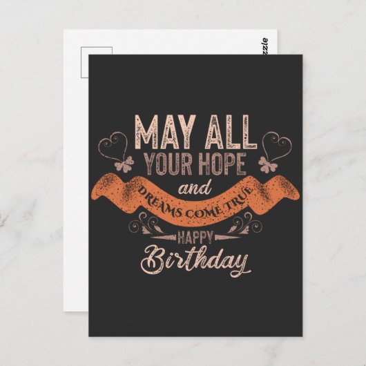 Ouderwetse motivatie Zalig verjaardagsfeest Briefkaart (Voorkant / Achterkant)