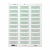 Ouderwetse Muntgroene Huwelijks Retouradres Etiket (Full Sheet)