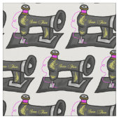 Ouderwetse naaimachine bedrukte stof (Close Up)