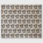 ouderwetse naaimachine cadeaupapier (Vlak)