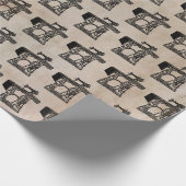ouderwetse naaimachine cadeaupapier (Hoek)