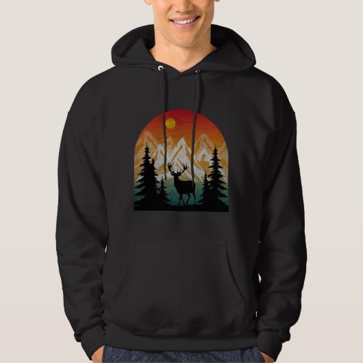 Ouderwetse Natuur Rendier Hoodie (Voorkant)