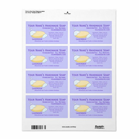 Ouderwetse natuurlijke zeepetiketten ontwerp Sjabl Etiket (Full Sheet)