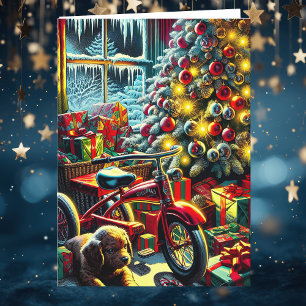 Ouderwetse nostalgische kerstmorgen feestdagen kaart