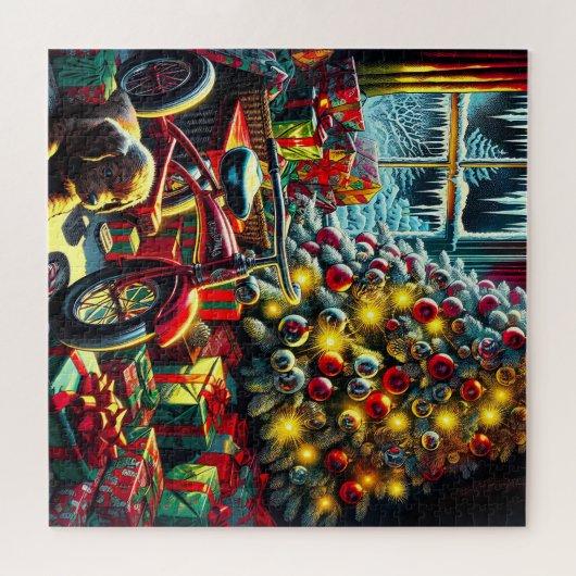 Ouderwetse nostalgische kerstmorgen legpuzzel (Horizontaal)