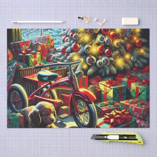 Ouderwetse nostalgische kerstmorgen tissuepapier (Craft)