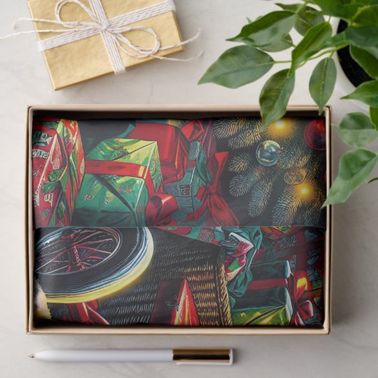 Ouderwetse nostalgische kerstmorgen tissuepapier (Geschenk)