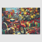 Ouderwetse nostalgische kerstmorgen tissuepapier (Voorkant)