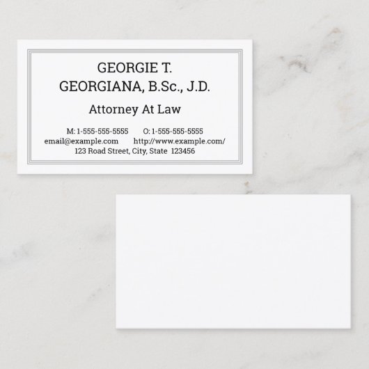 Ouderwetse, nostalgische stijl Visitekaartje (Voorkant / Achterkant)