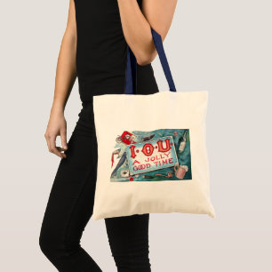 Ouderwetse ondeugende feest, gokken drinken roken tote bag