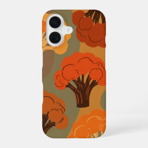 Ouderwetse Oranje Broccoli Patroon iPhone 16 Hoesje