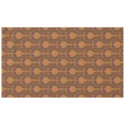 Ouderwetse oranje, paarse en gouden bloempatroon tafelkleed (Voorkant (Horizontaal))