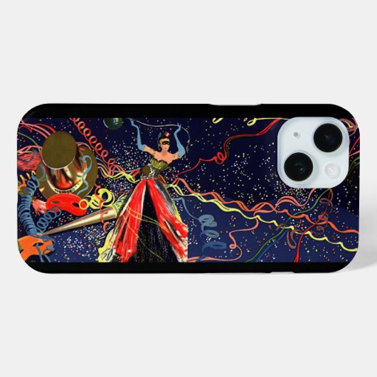 Ouderwetse Oud en Nieuw feest met confetti Case-Mate iPhone Case (Achterkant (horizontaal))