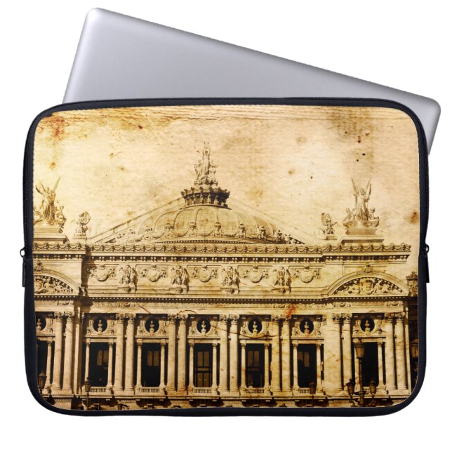 ouderwetse, oude, antiek parijs, laptop sleeve (Voorkant)