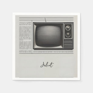 Ouderwetse Oude Retro Krant Bruidsdouche Servet