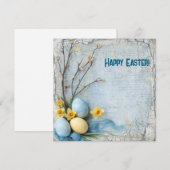 Ouderwetse paaseieren en narcissen feestdagenkaart (Voorkant / Achterkant)