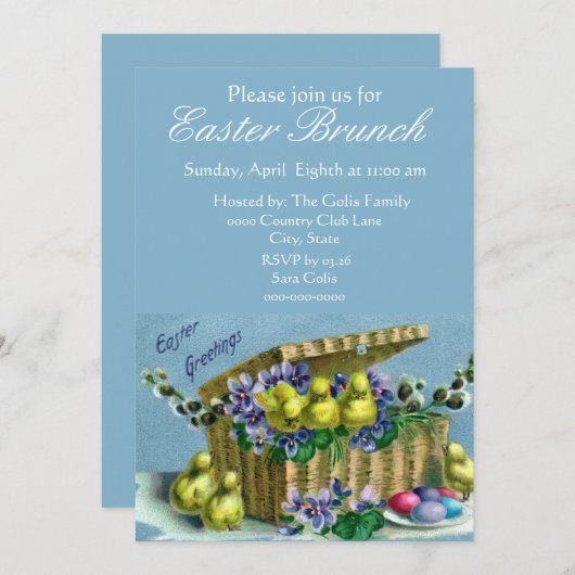 Ouderwetse Paasmand Gezinsbrunch  Kaart (Voorkant / Achterkant)