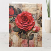 Ouderwetse Parijse Roos Kaart (Achterkant)