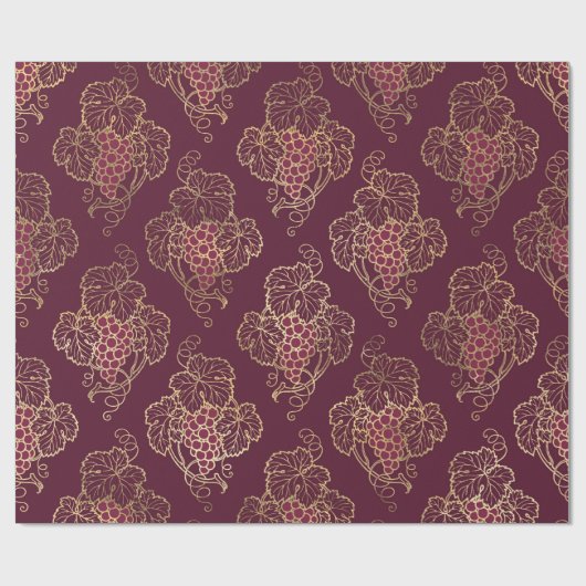 Ouderwetse Paris Bourgondië Rode en Gouden Wijn th Cadeaupapier (Vlak)