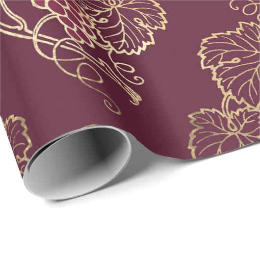 Ouderwetse Paris Bourgondië Rode en Gouden Wijn th Cadeaupapier (Rol Hoek)