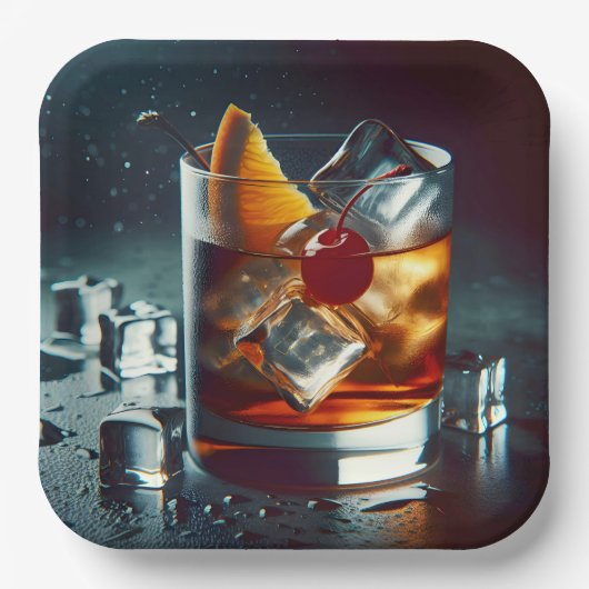 ouderwetse partij Drink Papieren Bordje (Voorkant)