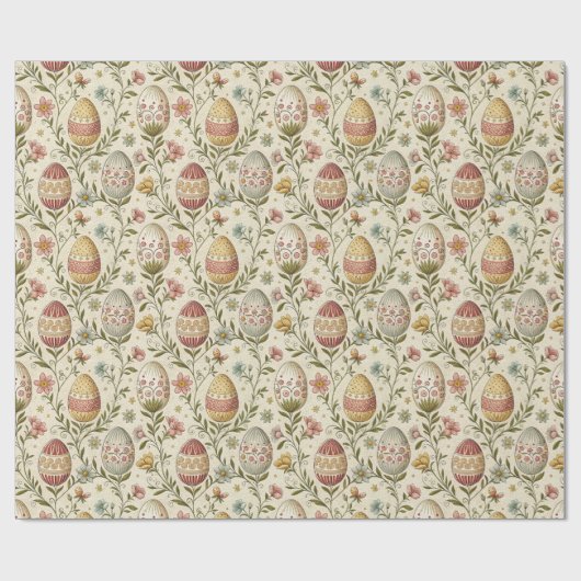 Ouderwetse pastel paaseieren inpakpapier (Vlak)