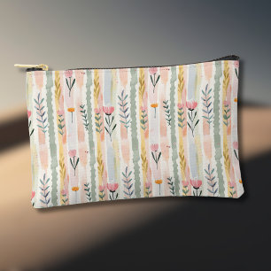 Ouderwetse Pastel Waterverf Bloem Strepen Etui