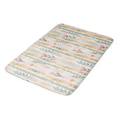 Ouderwetse Pastel Waterverf Bloemstrepen Badmat (Gekanteld)