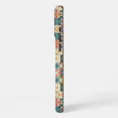 Ouderwetse, patchwork gestikte look iPhone hoesje (Linkerkant)