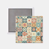 Ouderwetse, patchwork gestikte look magneet (Voorkant / Achterkant)