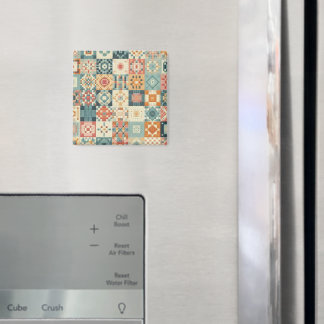 Ouderwetse, patchwork gestikte look magneet