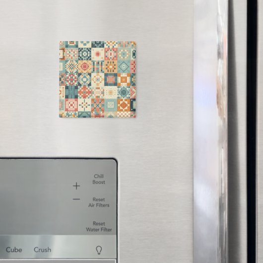 Ouderwetse, patchwork gestikte look magneet (Insitu (Koelkast))