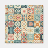 Ouderwetse, patchwork gestikte look magneet (Voorkant)