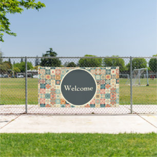 Ouderwetse, patchwork gestikte look spandoek
