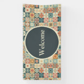 Ouderwetse, patchwork gestikte look spandoek (Verticaal)