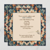 Ouderwetse Patchwork Kaleidoscope Quilt Pattern Kaart (Voorkant / Achterkant)