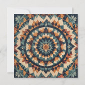 Ouderwetse Patchwork Kaleidoscope Quilt Pattern Kaart (Achterkant)
