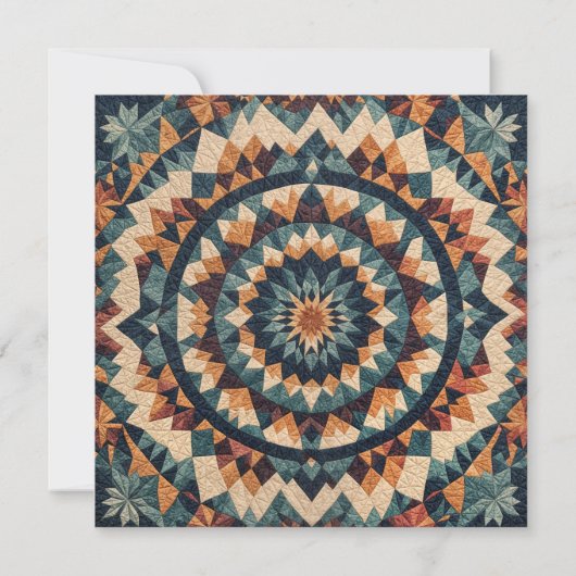 Ouderwetse Patchwork Kaleidoscope Quilt Pattern Kaart (Achterkant)