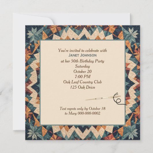 Ouderwetse Patchwork Kaleidoscope Quilt Pattern Kaart (Voorkant)