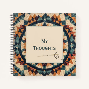 Ouderwetse Patchwork Kaleidoscope Quilt Pattern Notitieboek