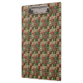 Ouderwetse, patchwork quilted look rustische Kerst Klembord (Links)