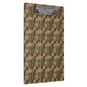 Ouderwetse, patchwork quilted look rustische Kerst Klembord (Rechts)
