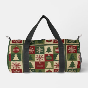 Ouderwetse, patchwork quilted look rustische Kerst Plunjezak