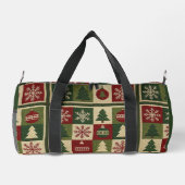 Ouderwetse, patchwork quilted look rustische Kerst Plunjezak (Achterkant)