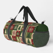 Ouderwetse, patchwork quilted look rustische Kerst Plunjezak (Rechterhoek)