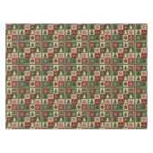 Ouderwetse, patchwork quilted look rustische Kerst Tafelkleed (Voorkant (Horizontaal))